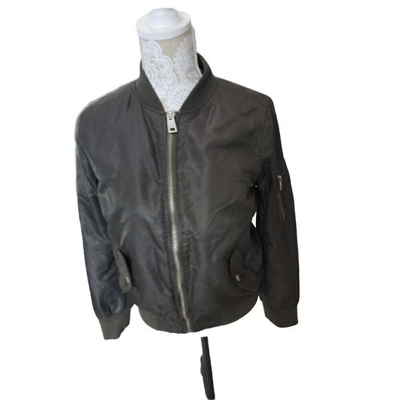 Levi’s Coat Dark Brown Insulated Nylon Bomber Style Jacket Men's Small - Picture 1 of 9